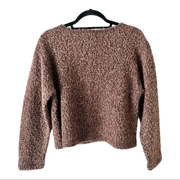 Karen Kane Brown Long Sleeve Wool Blend Crop Sweater Size Medium - Picture 2 of 9